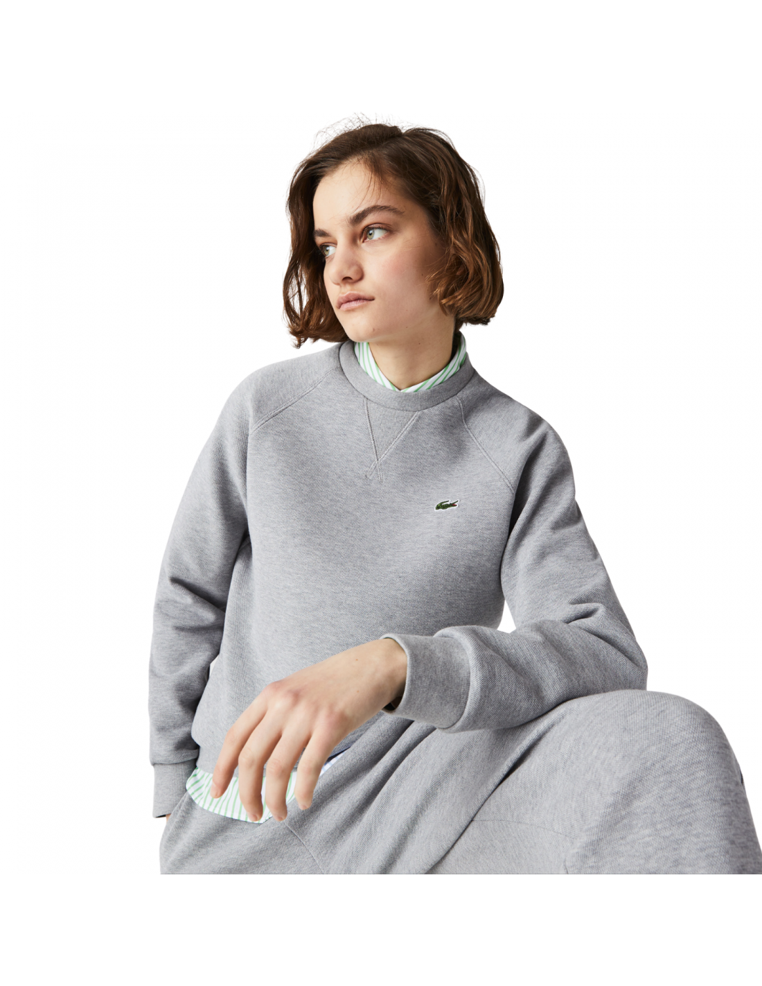 Studiet fe bundet Damen Lacoste Rundhals-Sweatshirt aus Baumwollmischung
